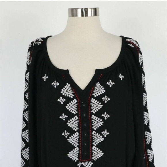 Nanette Lepore Mariachi Sheath Womens Boho Dress Size 6 Embroidered Black NEW - Picture 10 of 16